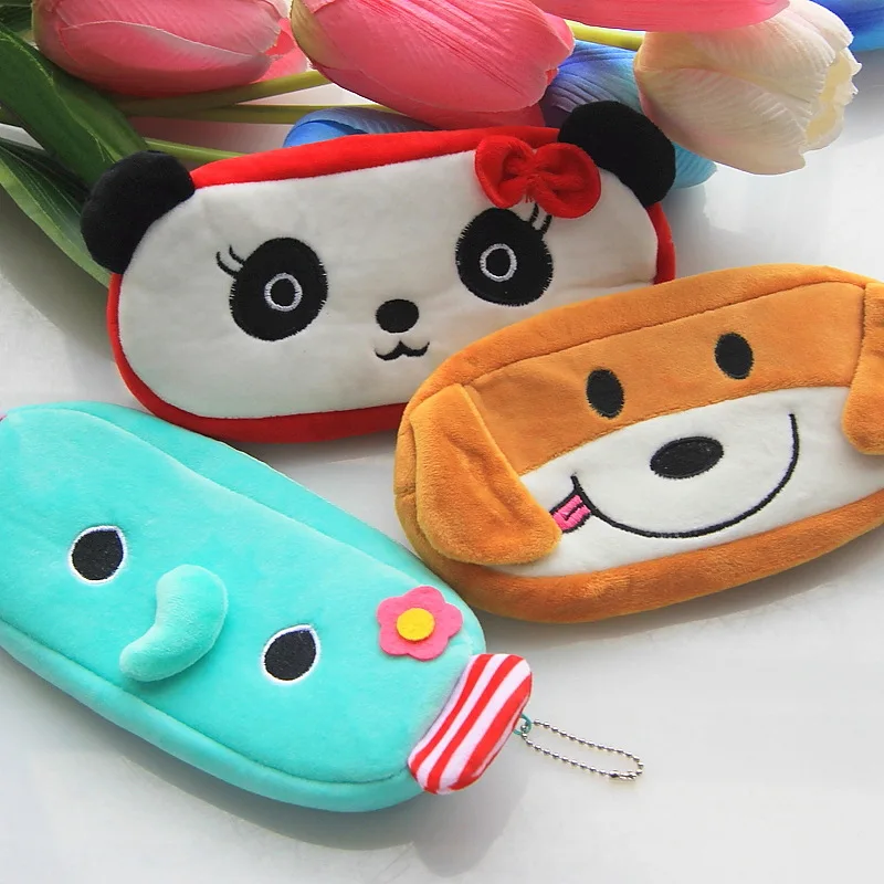 Plush Cartoon Cute Animal Colorful Funny Toy Bag Plush Cover Coin Bag Purse Design Keychain Children Boy Girl Gift Free Shipping