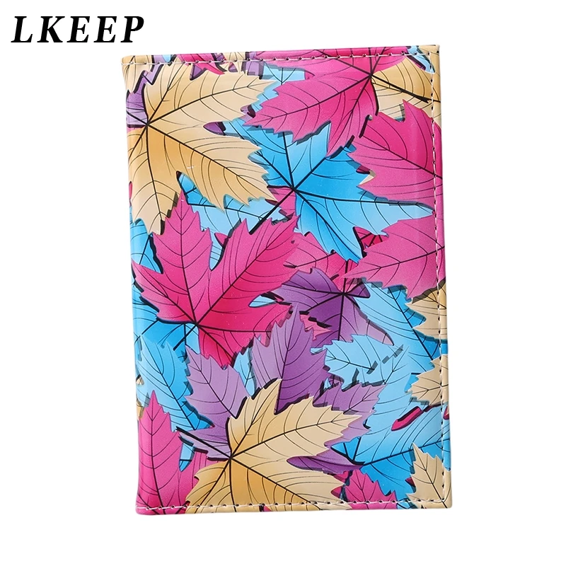 

Brand Quality Passport Holder Maple Leaf Printing Style Women Fashion Designer Travel Passport Case Man Passport Cover