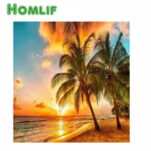 5d diy заказной набор для картин из алмазов eigen foto вечер на пляже квадратная вышивка Алмазная мозаика