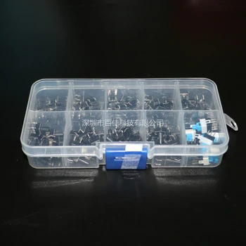

10 button switches Button switch sorting box kit, 100pcs