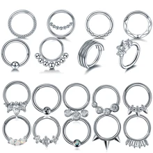 1 шт./лот, мульти дизайн, кольцо для носа, нержавеющая сталь, перегородка, пирсинг, ореха, сексуальная спираль, пирсинг, серьги, кольцо на Козелок, ювелирные изделия для тела