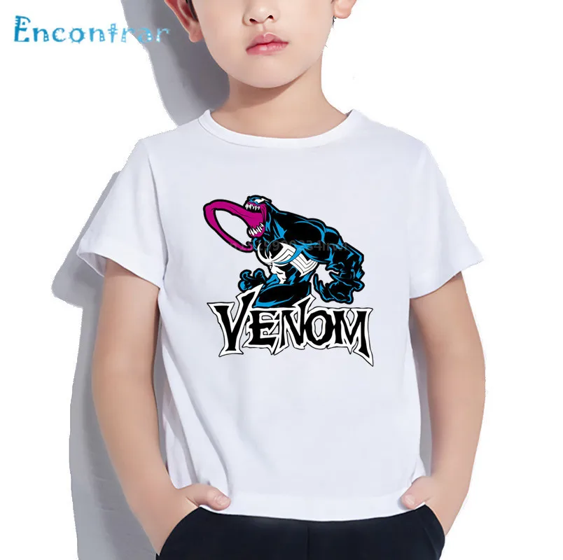 filme venom print crianças engraçado camisa crianças dos desenhos animados roupas casuais verão manga curta camiseta do