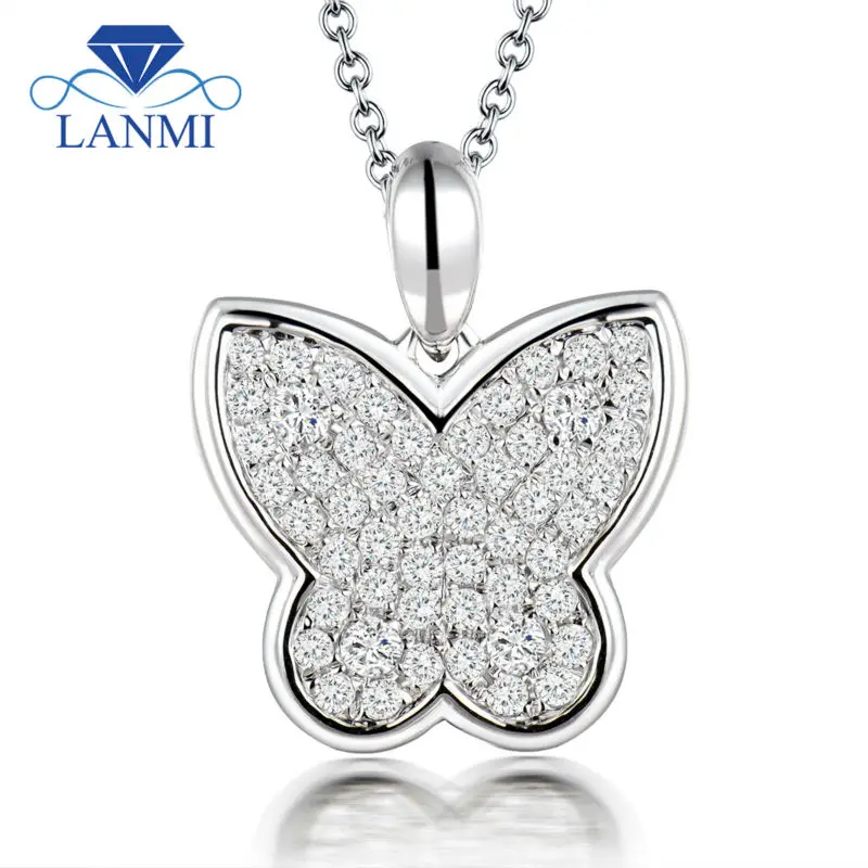 Женский кулон в форме бабочки из белого золота 18 К|gold diamond pendant|pendantdiamond pendant gold |