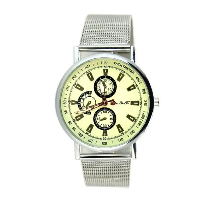 

Fashion men and women models luxury quartz movement sports watch simulation steel classic perfect gift business watch #F