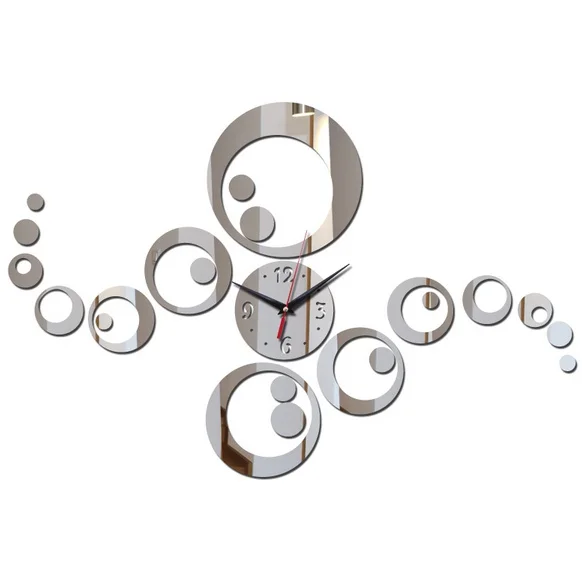 

Round cirle dots mirror stickers wall clock clocks Furniture Living Room Acrylic flower sticker Home Decoration