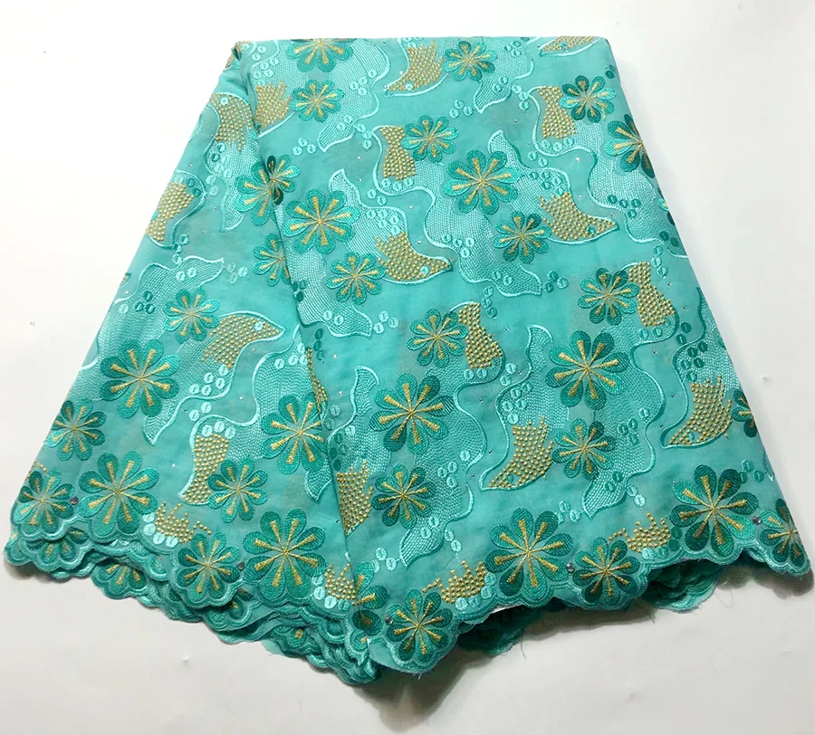 

Newest Green 2018 High Quality African Swiss Voile Lace In Switzerland African Cotton Laces Fabric For Nigeria Lace Fabric Dress