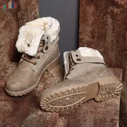 YIBING1517/зимние ботинки модная однотонная повседневная обувь на шнуровке женские теплые бархатные ботильоны женская обувь зимние ботинки из