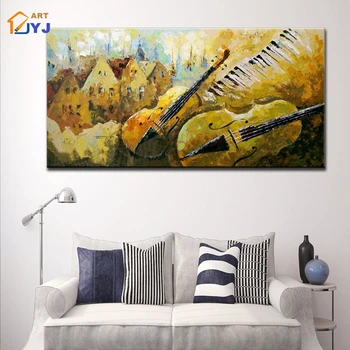 

Textured Hand painted Music Picture Modern Abstract Oil Painting on Canvas Wall Art for Home Decor No Frame by JYJ ART SL108