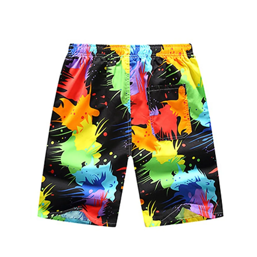 2019 летние пляжные шорты Модные мужские повседневные широкие Dazzle Цветные Печатные Пляжные повседневные мужские короткие брюки шорты брюки