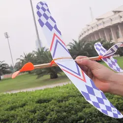 DIY эластичной резинкой Powered Летающий Glider самолеты комплект самолет ползунок игрушка детская модель самолета детей развивающие игрушки