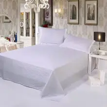 Белая полоса отель постельное белье простынь queen king размер хлопок простыни сплошной цвет саржа постельное белье простыни на плоской подошве наволочки