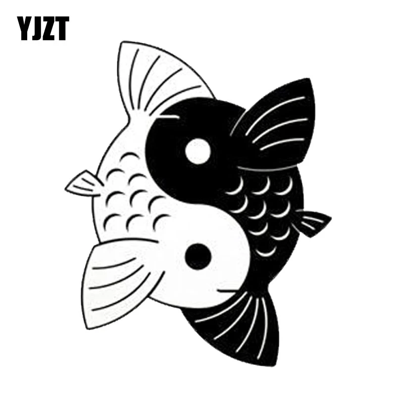 Yjzt * Yin Yang Koi Fish Creative Cartoon Car Stickers Fashion  Car Styling Decorative Decals Black/sliver C6-1253 - Car Stickers -  AliExpress