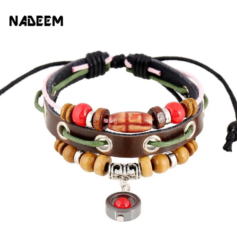 

NADEEM Drop shipping Customized Leather Bracelet Best Selling Handmade Punk Design Braided Leather Bracelet for Men Women Gift