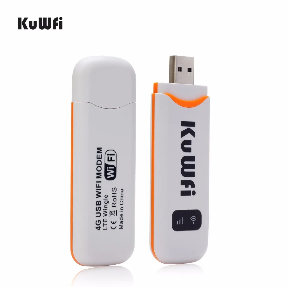 KuWfi 4G модем разблокированный 4G LTE USB Dongle 100 Мбит/с FDD/TDD/WCDMA беспроводной маршрутизатор USB 2,0 автомобильные Wifi роутеры Встроенная 2dbi антенна