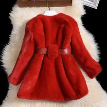 2016 Winter Children s clothing faux rabbit fur coat large children girl furry overcoat children s