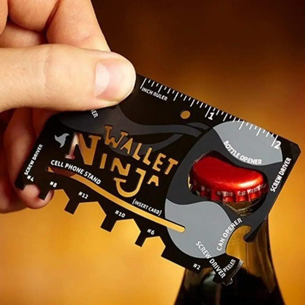 

18 in 1 Multi-function Stainless Steel Credit Card Bottle Opener Beer Bottle Opener Outdoor Survival Tool