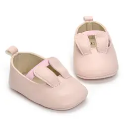 2018 Демисезонный новорожденных детская обувь сплошной кроличьи уши малыша первые ходунки обувь Новое поступление модные детские для