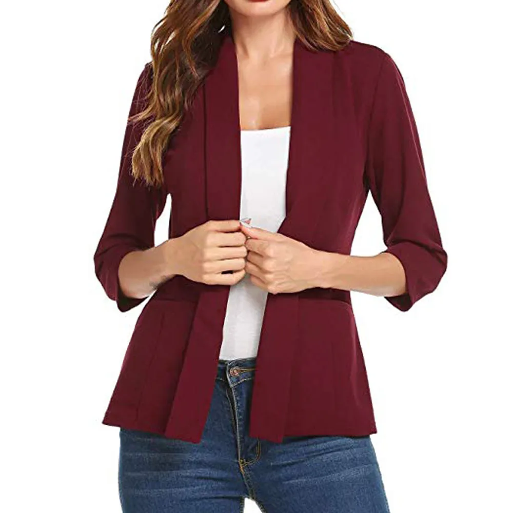 

Women Mini Suit Casual 3/4 Sleeve Open Front Work Office Blazer Jacket office wear for women ladies suits garnitur damski shorts