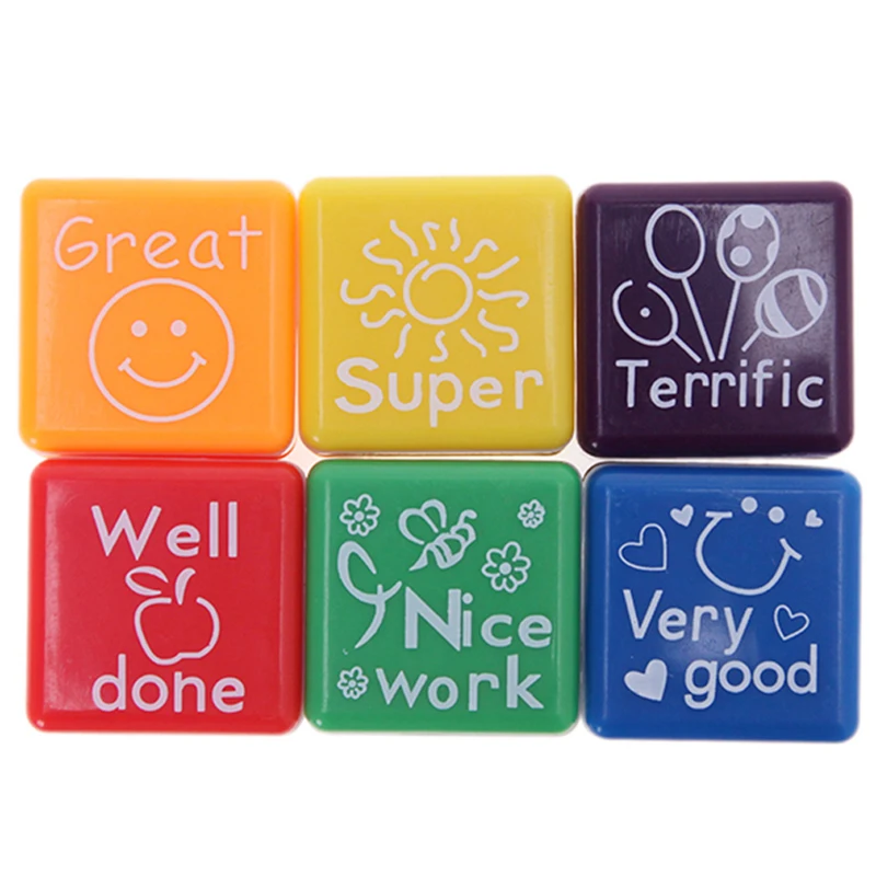 

Cartoon Kids Stamp Set Teachers Self Inking Praise Reward Stamps Motivation Sticker School Scrapbooking Stamp DIY
