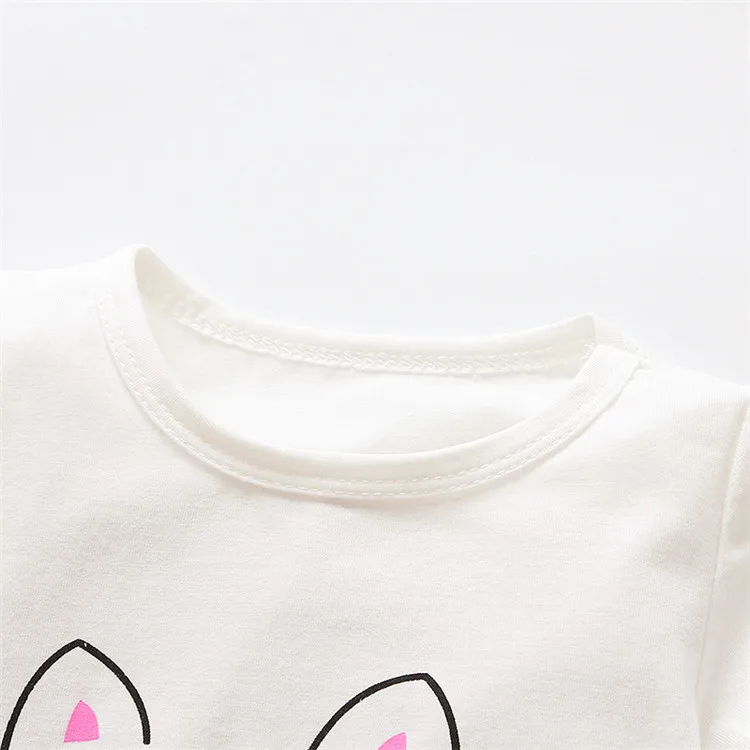 9 м-24 м для маленьких девочек летняя одежда с рисунком детские футболки хлопок Повседневное детские топы для девочек короткий рукав футболки для грудничков