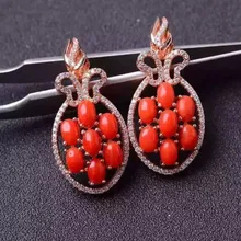 Натуральные красные коралловые Подвески S925 Серебряный натуральный драгоценный камень кулон Цепочки и ожерелья модные роскошные игрушка на елку в форме винограда бутылки для женщин ювелирные изделия