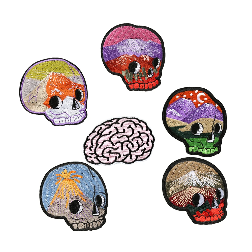

Human Brain Shaped Patches DIY Pocket Applique Handmade Sewing On Clothes Bag Accessories