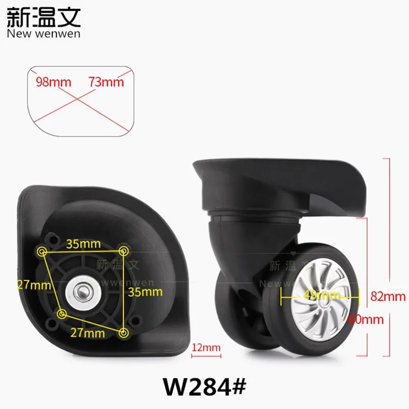 Сменные багажные колеса для чемодана, запчасти, Универсальные ролики на колесиках, аксессуары для чемодана, сумки на колесиках, шкив - Цвет: 1 Pair W284