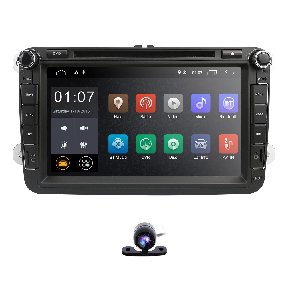 Flash Deal IPS screen Car DVD player Android 9.0 For  V W Golf V 2003-2008 Tiguan Skoda Fabia Rapid Seat Leo Skoda EQ OBD2 TPMS DAB Camera 2