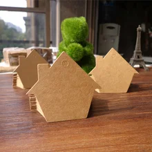 50 шт. в форме домика пустая Закладка Крафт-Бумага бирки DIY креативная заметка Цена Этикетка подарок бирка 6x5,5 см