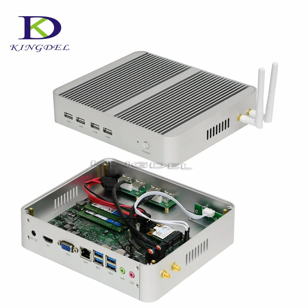 Fanless HTPC Core i5 6360U 4K VGA HDMI Nettop Computer Windows 10 font b Mini b