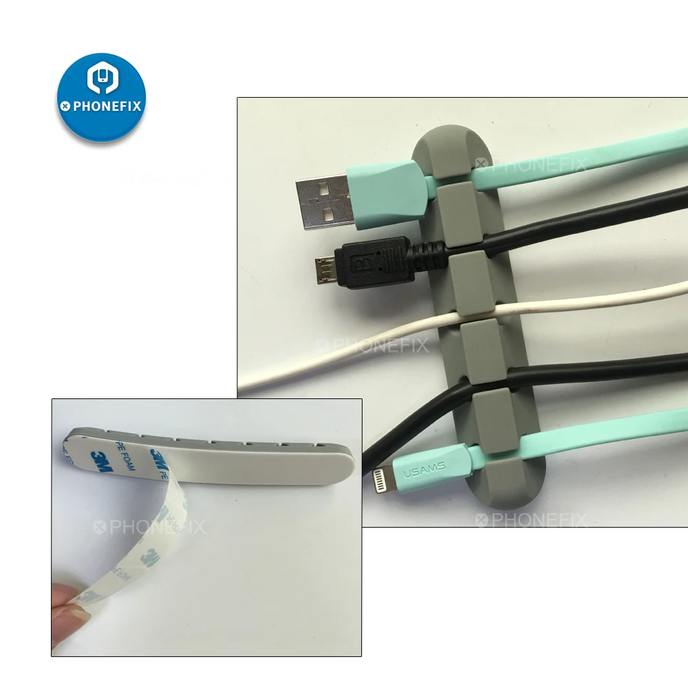 Desktop USB Cable Cord holder management clip (8)