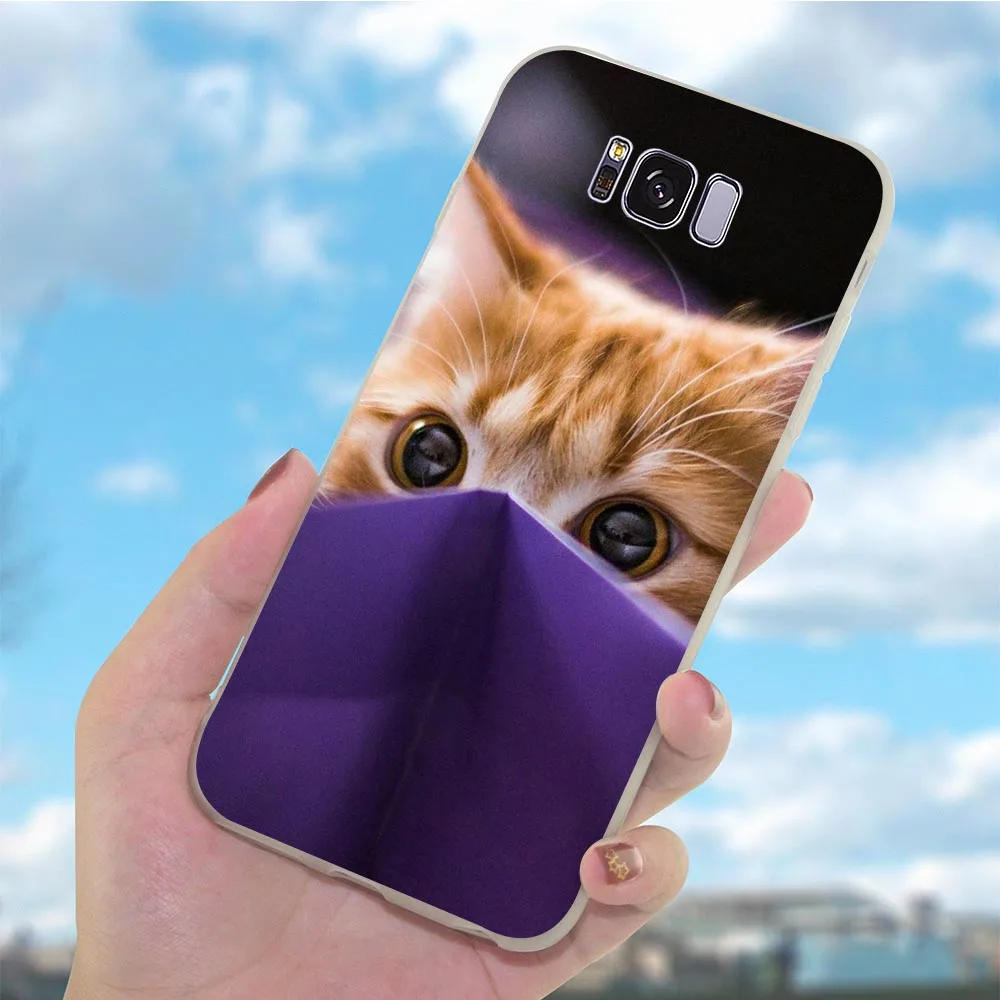 Чехол для телефона с изображением милого кота на Рождество Galaxy Samsung S10e S6 Edge M10 M20 M30