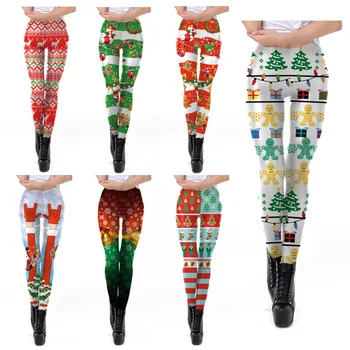 

Fashion women's christmas print leggings D509