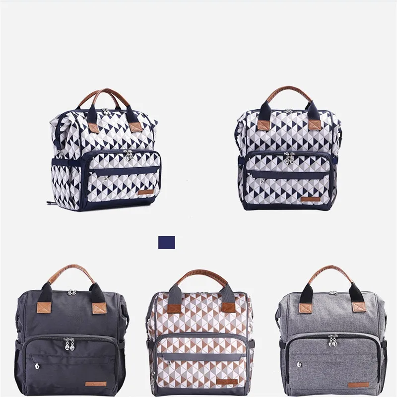 2018 Spring Geometric Pattern Three-Dimensional Diaper Bags Beatiful Female Travel Storage Bag Strap Soft Handle Backpack05