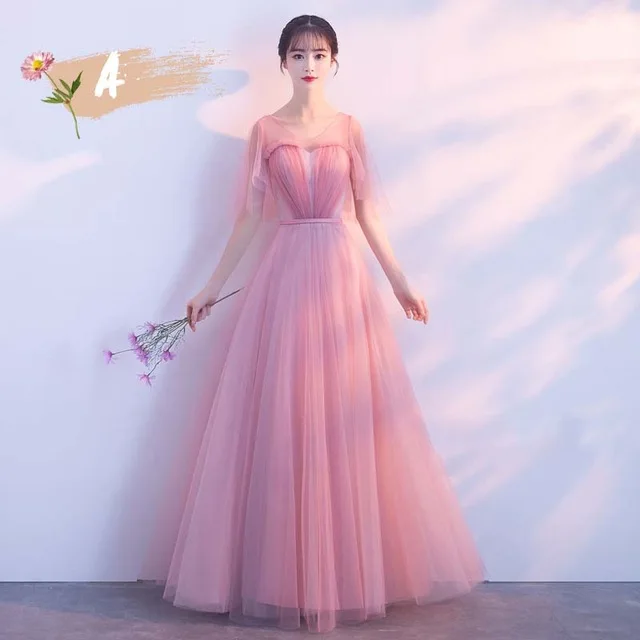 Свадебное платье для подружки невесты, Тюлевое платье, новинка, дизайнерское платье для свадебной вечеринки, официальное платье для выпускного, Vestido De Noiva - Цвет: Pink A