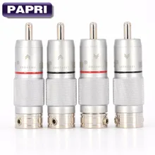 4PCS EIZZ Rhodium plated Male RCA Plug Connector HIF AMP Audio Video CD Player