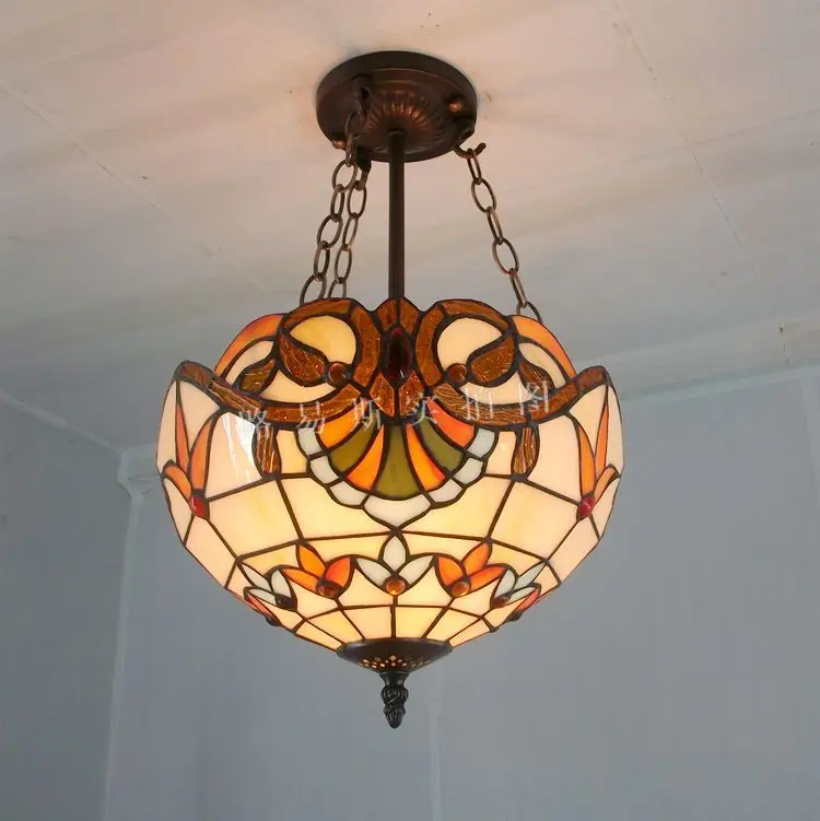 30cm fashion antique pendant light TIFFANY balcony child real lamps colored glaze lighting