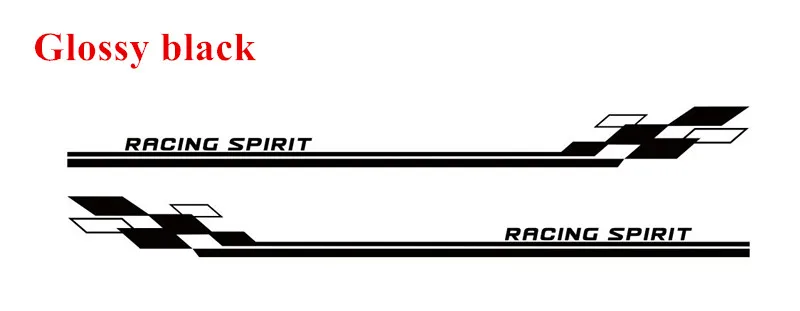 Для Renault Sandero Twingo Racing Spirit виниловая наклейка на дверь автомобиля боковая юбка полоса авто аксессуары для тела наклейки водонепроницаемые - Название цвета: Glossy black