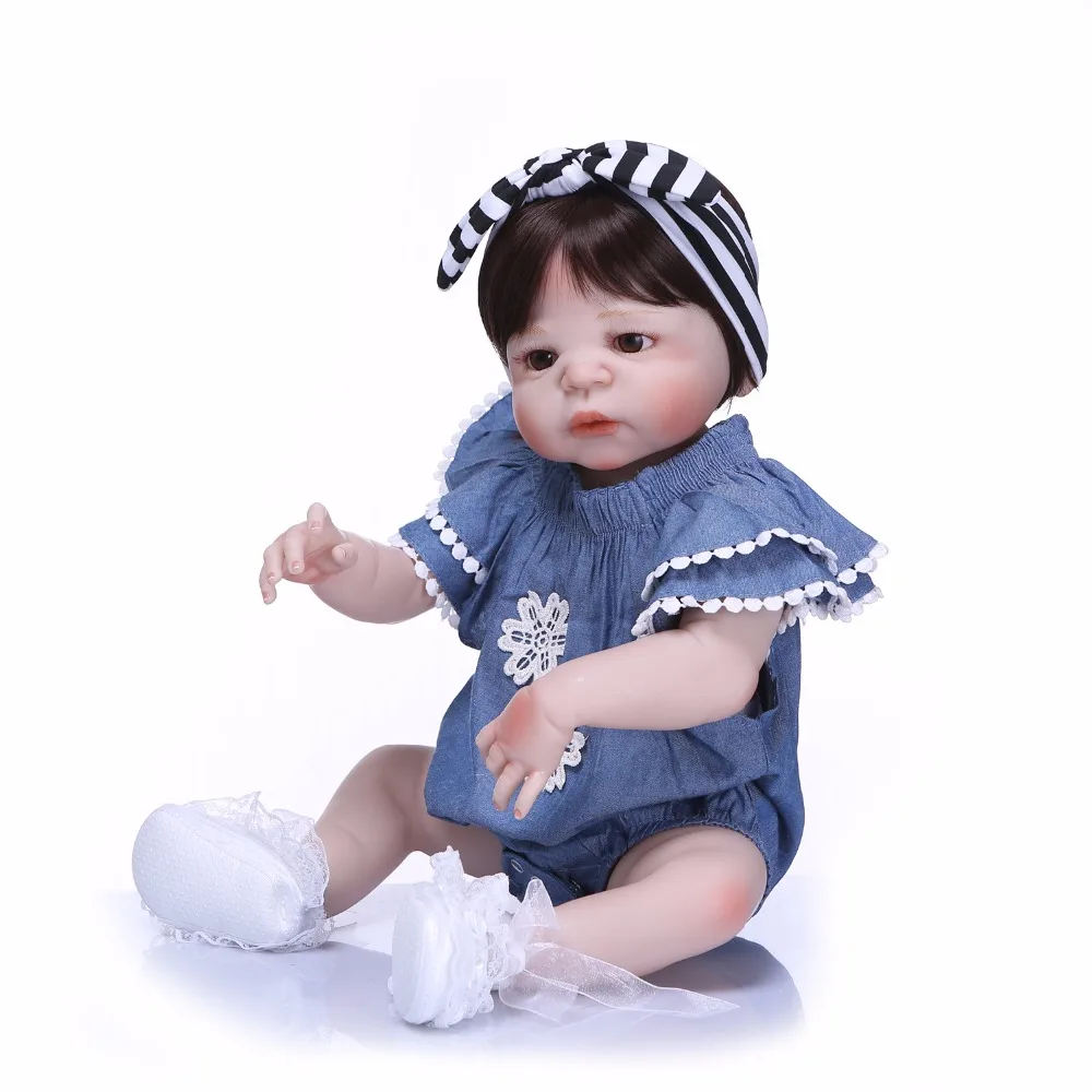 NPK 22 дюймов бренды 56 см полный Силиконовый Reborn куклы образ жизни Bjd Принцесса Кукла реборн Игрушки для девочек Bebes Reborn