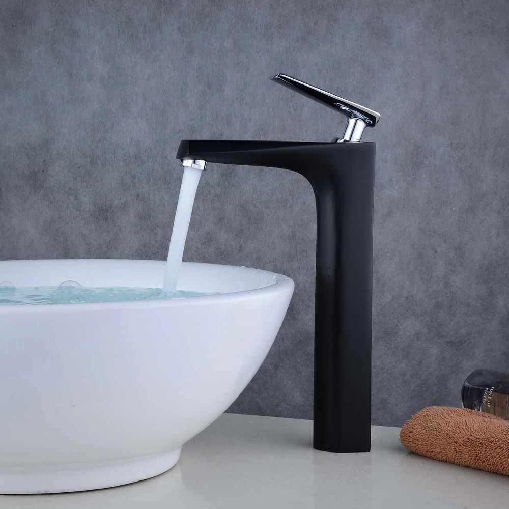 

Modern Bathroom Water Faucet Bath Faucet Basin Mixer Tap Cold Hot Tap Vessel Sink Single Handle Kitchen Bathroom Product Black