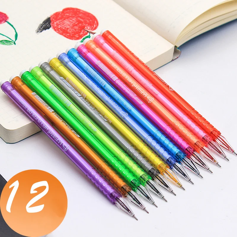 Превосходный 12 шт./лот гелевая ручка 0,5 мм карамельный цвет шариковая Алмазная 12 цветных чернил игла ручка Производитель ручка школьные