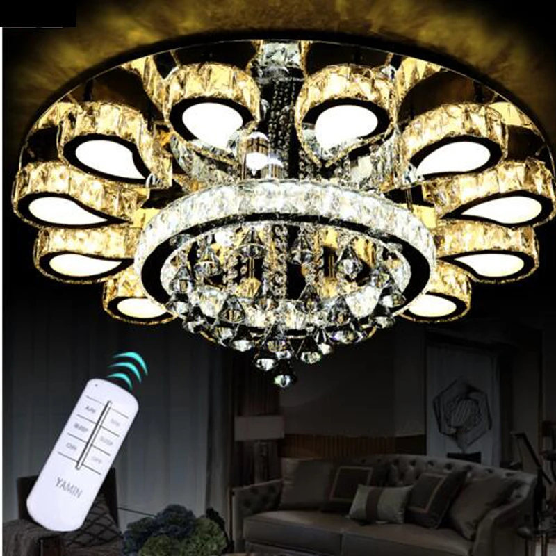 

New modern minimalist living room hall lights round warm bedroom restaurant lights LED crystal ceiling lamp led lighting fixture