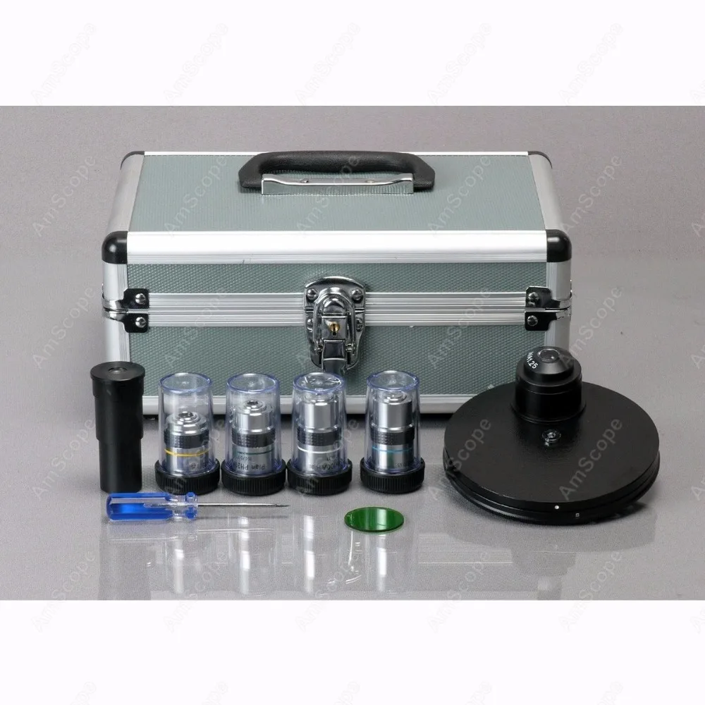 AmScope-실험실 클리닉 수의사 대비 현미경, 40X-1600X, 실험실 클리닉, 수의사, 삼안 포탑, 위상 대비 현미경 시계