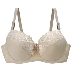 Elegant Lace Plus Size Women's Lingerie Bra - 100E (Beige)