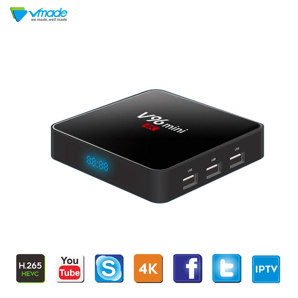 Vmade Android 7 1 OS оригинальный V96 Мини ТВ бокс H.265/HEVC Allwinner H3 поддерживает YouTube Bluetooth IP tv