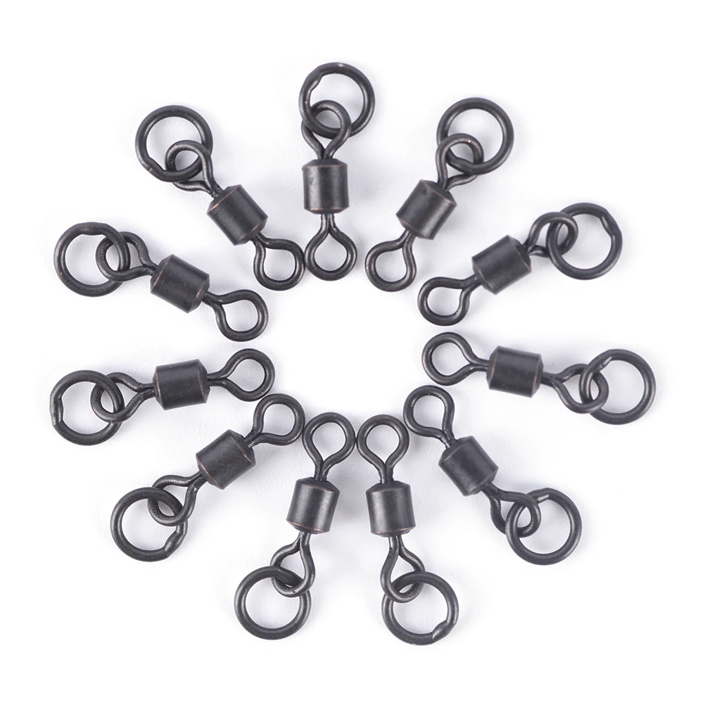 25/50/75/100pcs Long Body Fishing Swivel Connector Fishing Rolling