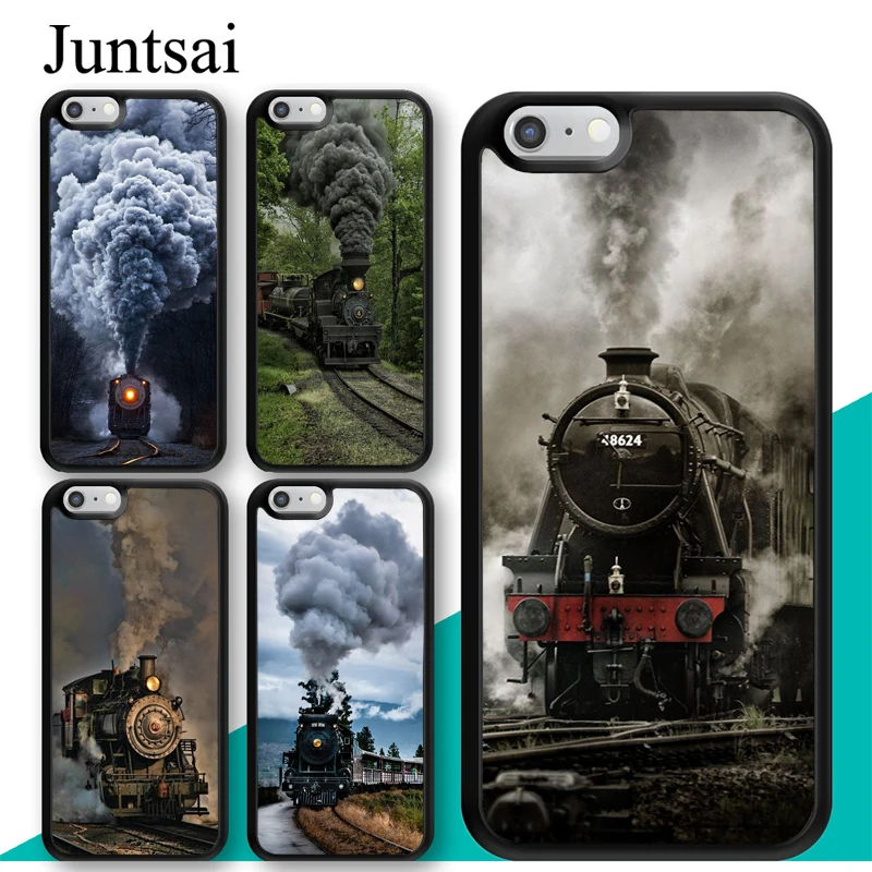 Juntsai Classic Steam Train Railway Case for iphone 5s SE 6 6s 7 8 Plus