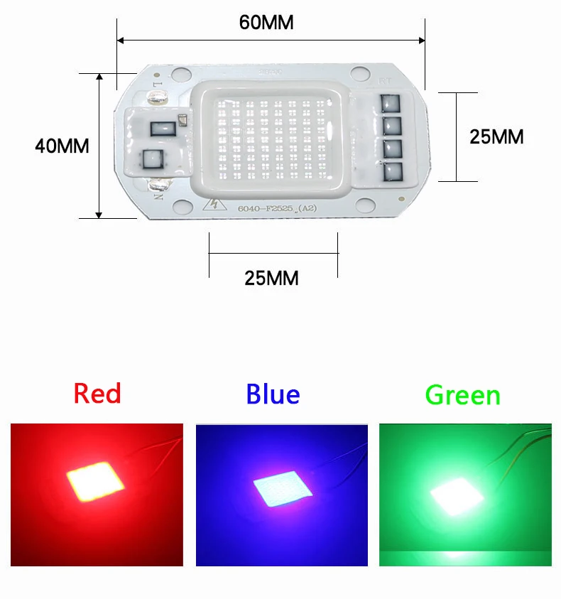 Умный IC светодиодный матричный Cob светильник 50 Вт 30 Вт 20 Вт AC 220 В, красный, синий, зеленый, холодный белый светодиодный светильник, светильник для наружного освещения