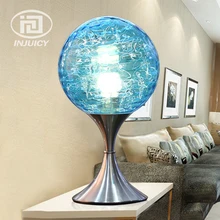 Богемский стиль стеклянный шар Led Настольная лампа офисная настольная прикроватная декоративные настольные лампы для гостиной