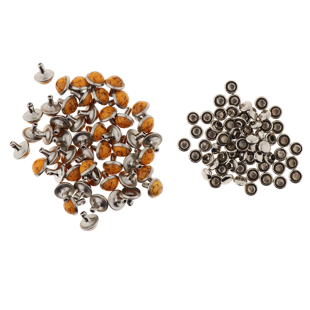 50 Sets Round Turquoise Rapid Rivets Stud for DIY Leather Craft Decoration